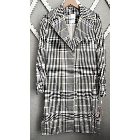 Avec Les Filles Jackets & Blazers - NWT! Avec Les Filles Women's XS Plaid Trench Coat Yellow/Multi